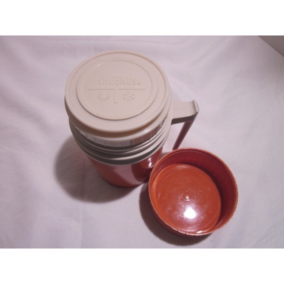 Thermos 10 Oz. Model 7002 Made In USA Vintage Orange Soup Coffee Lunch Container - Picture 4 of 7